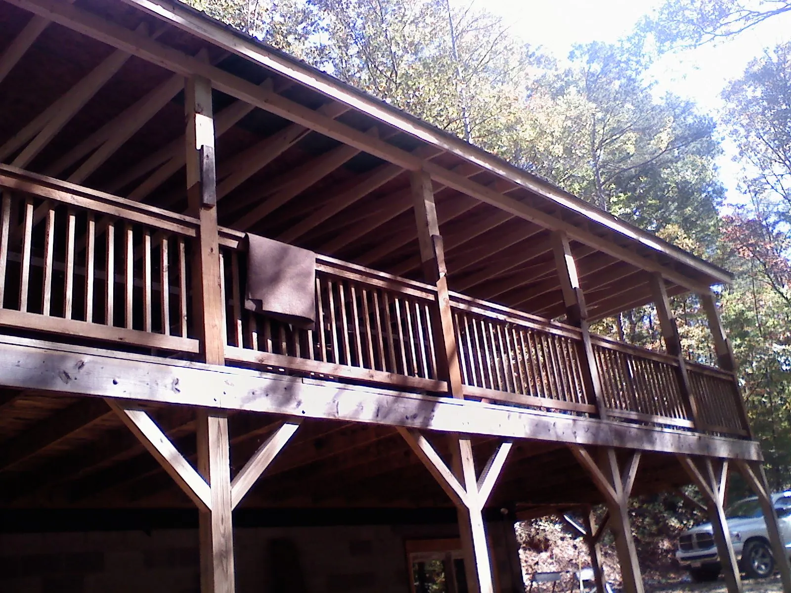 Timber framing under a new elevated porch and deck — Roof Leak Repair in Eaton Park by Roofing Brothers